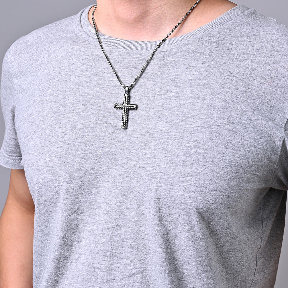 ✝️ Collier Homme Croix Moulée – Acier Inoxydable