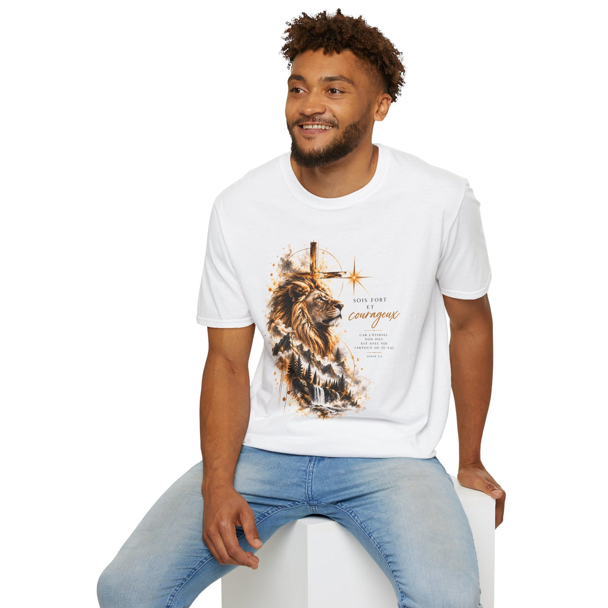 T-shirt unisexe « Sois fort et courageux »