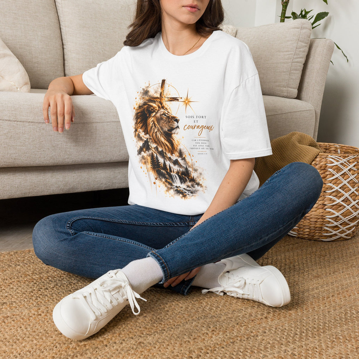 T-shirt unisexe « Sois fort et courageux »