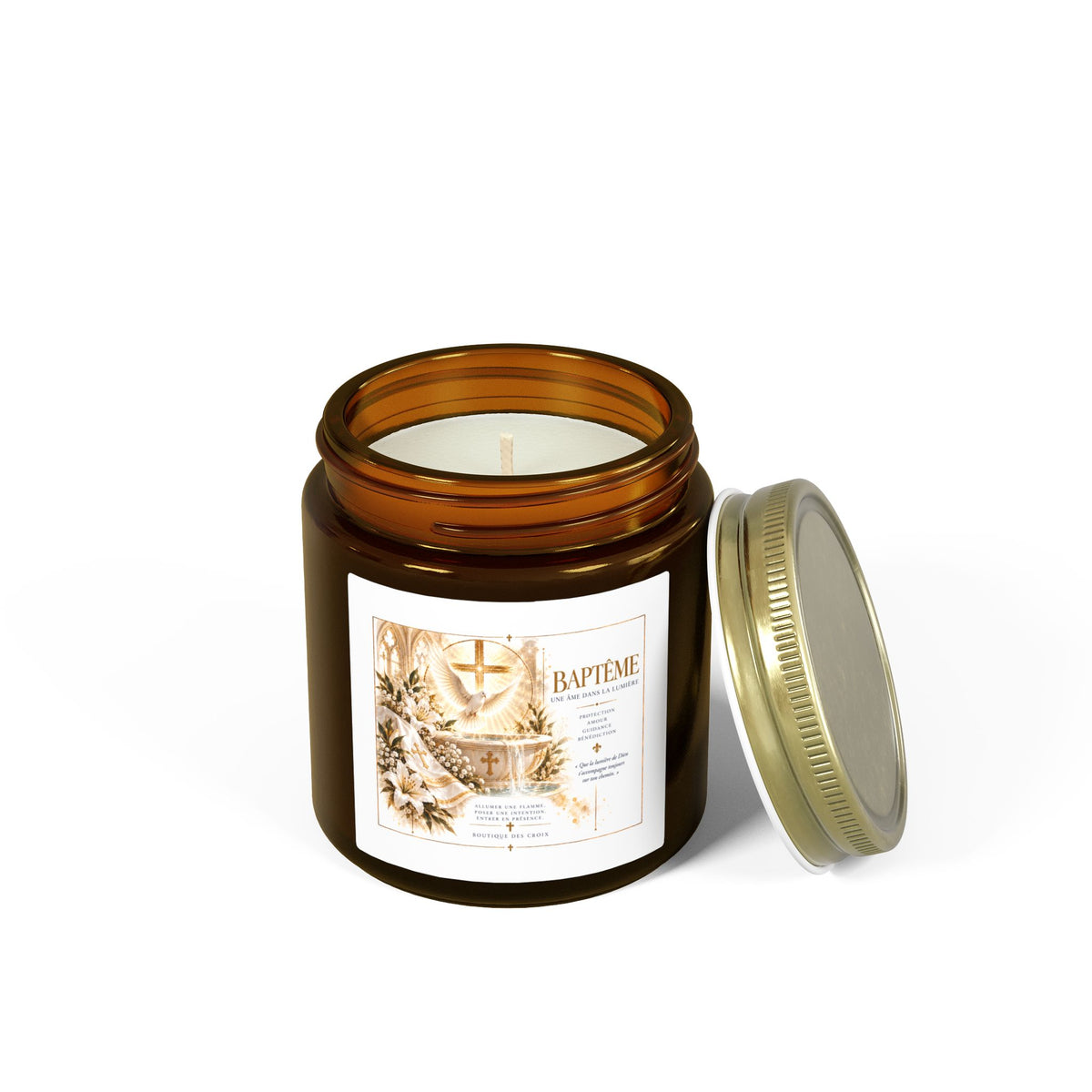 Bougie Baptême – Une Âme dans la Lumière | Protection, Amour, Guidance & Bénédiction