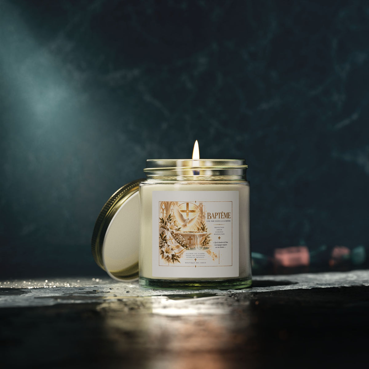 Bougie Baptême – Une Âme dans la Lumière | Protection, Amour, Guidance & Bénédiction