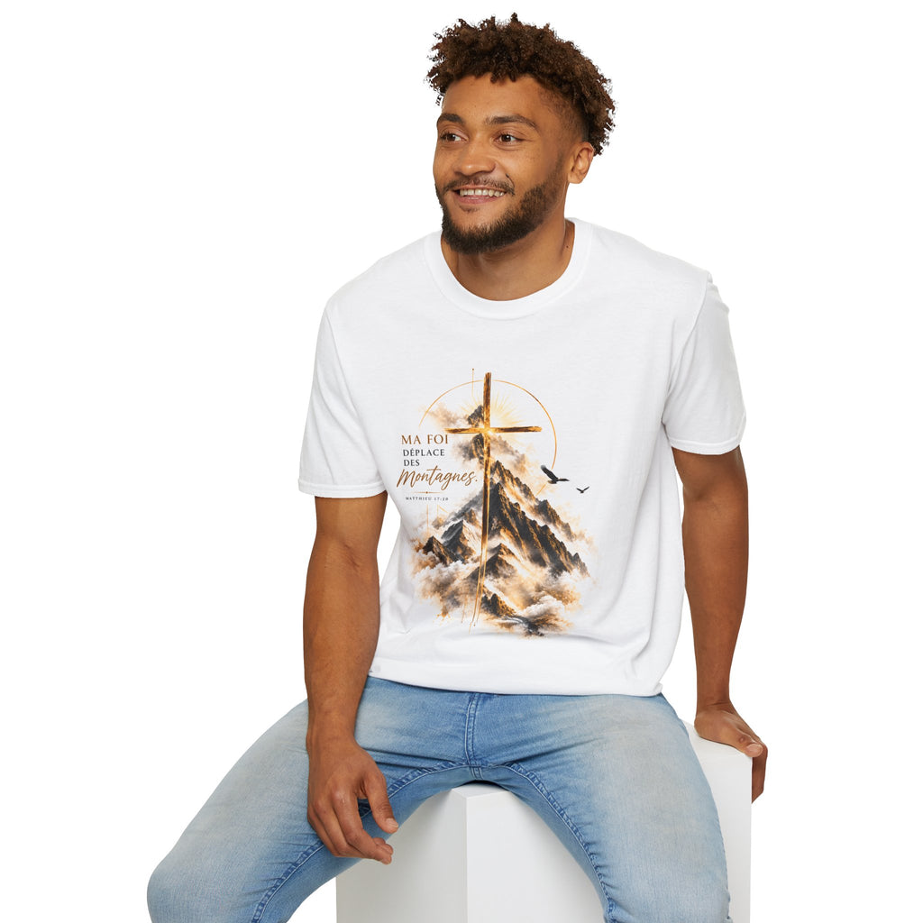 T-shirt unisexe « Ma foi déplace des montagnes »