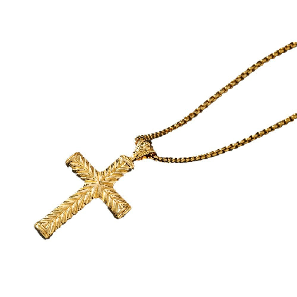 ✝️ Collier Homme Croix Moulée – Acier Inoxydable Style Géométrique