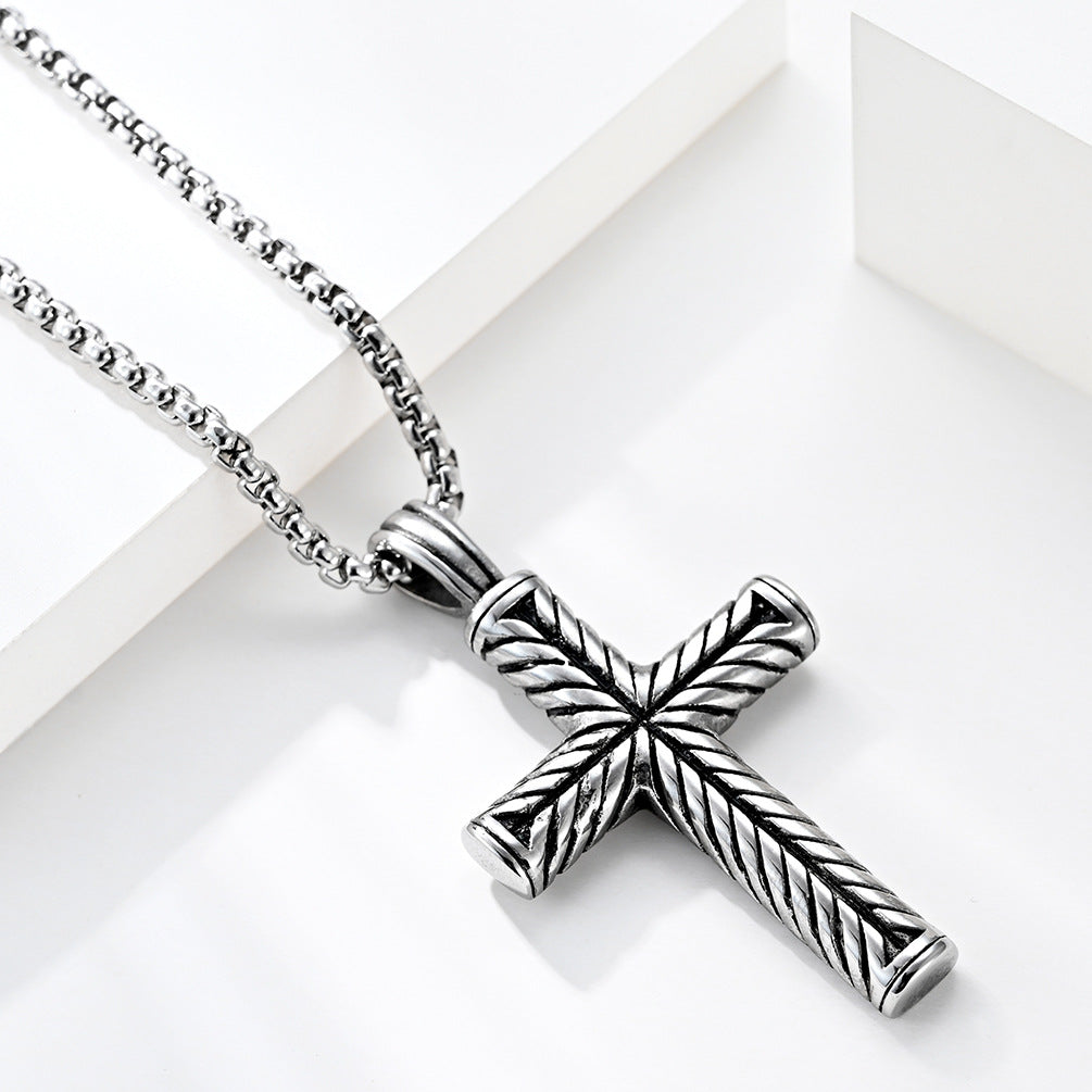 ✝️ Collier Homme Croix Moulée – Acier Inoxydable