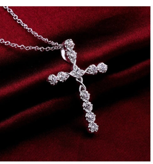 ✝️ Collier Croix Femme – Plaqué Argent 925