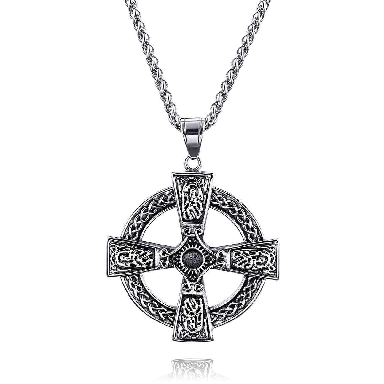 Pendentif Croix Celtique Homme – Acier Inoxydable