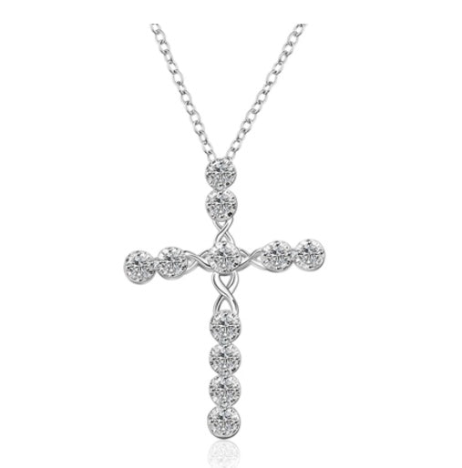 ✝️ Collier Croix Femme – Plaqué Argent 925