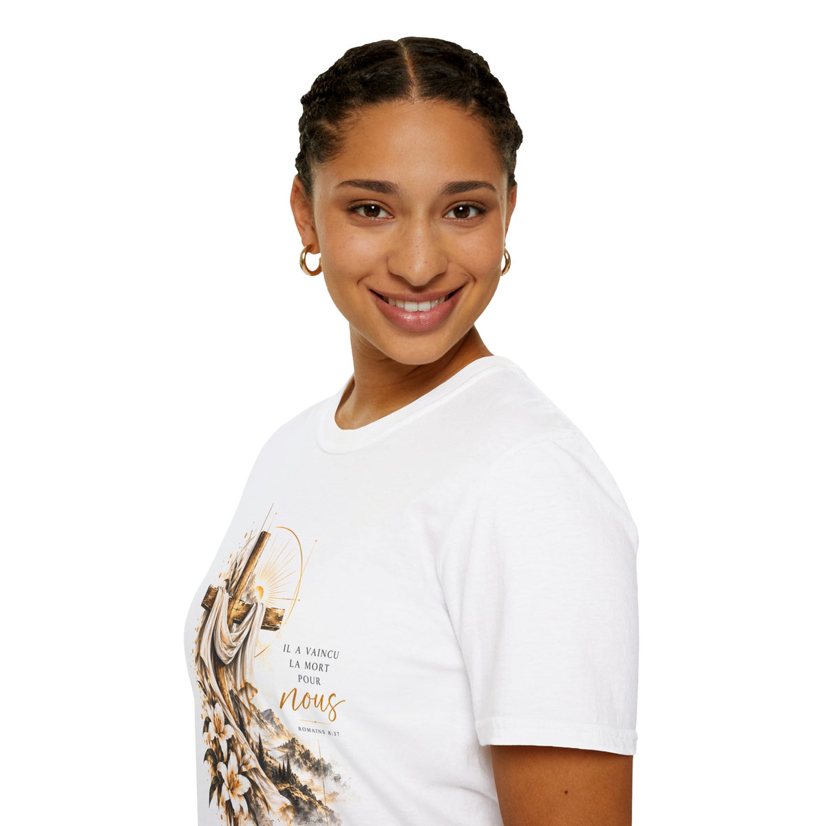 T-shirt unisexe « Il a vaincu la mort pour nous »