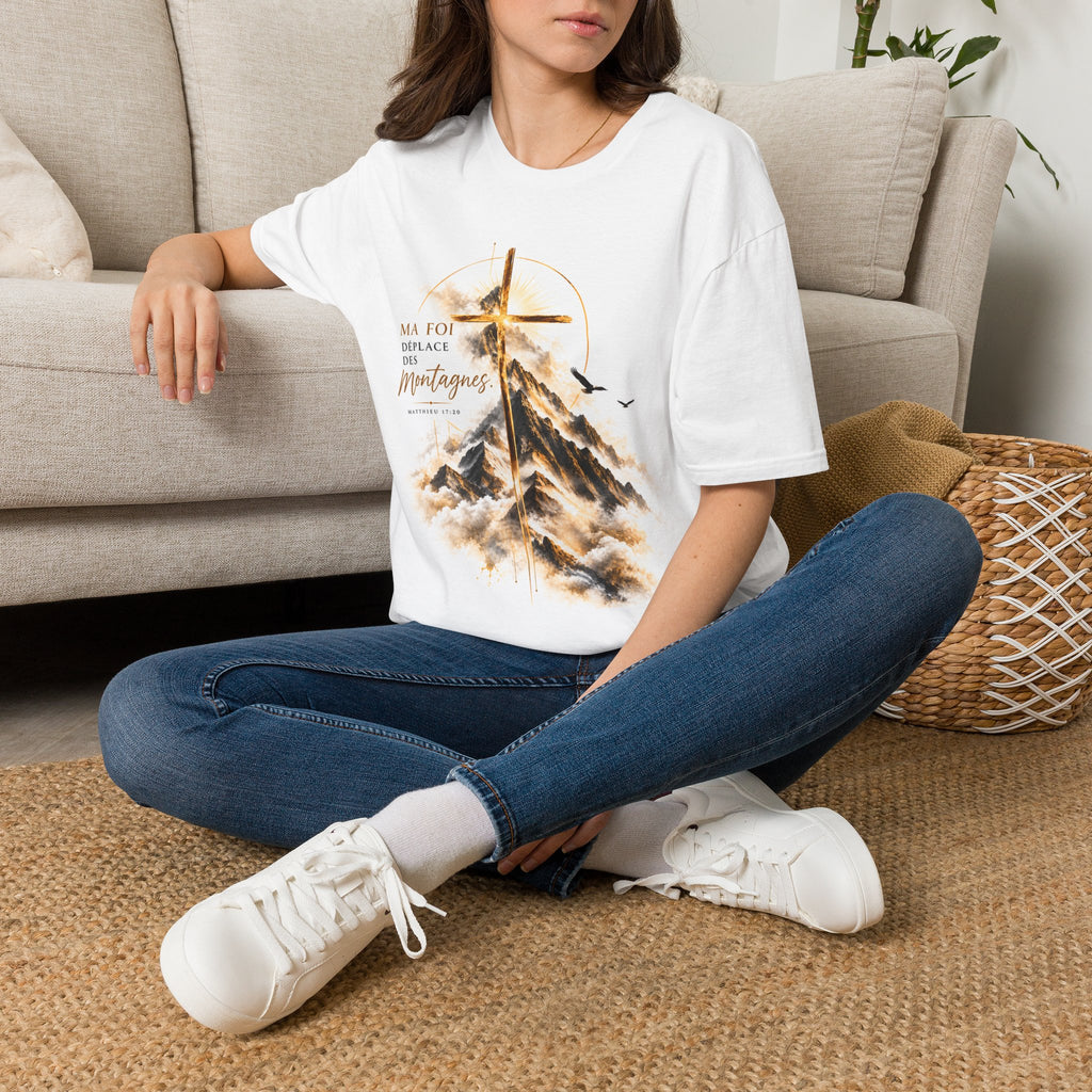 T-shirt unisexe « Ma foi déplace des montagnes »