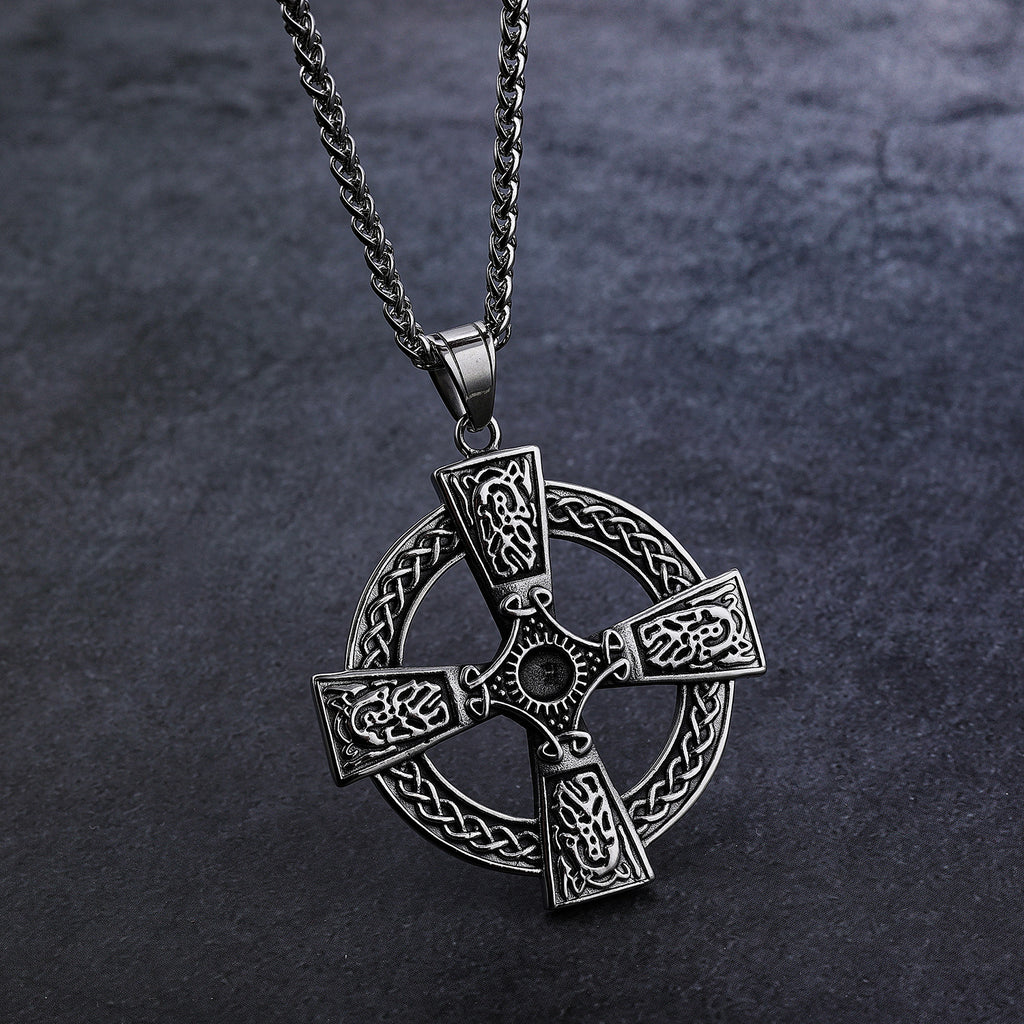 Pendentif Croix Celtique Homme – Acier Inoxydable