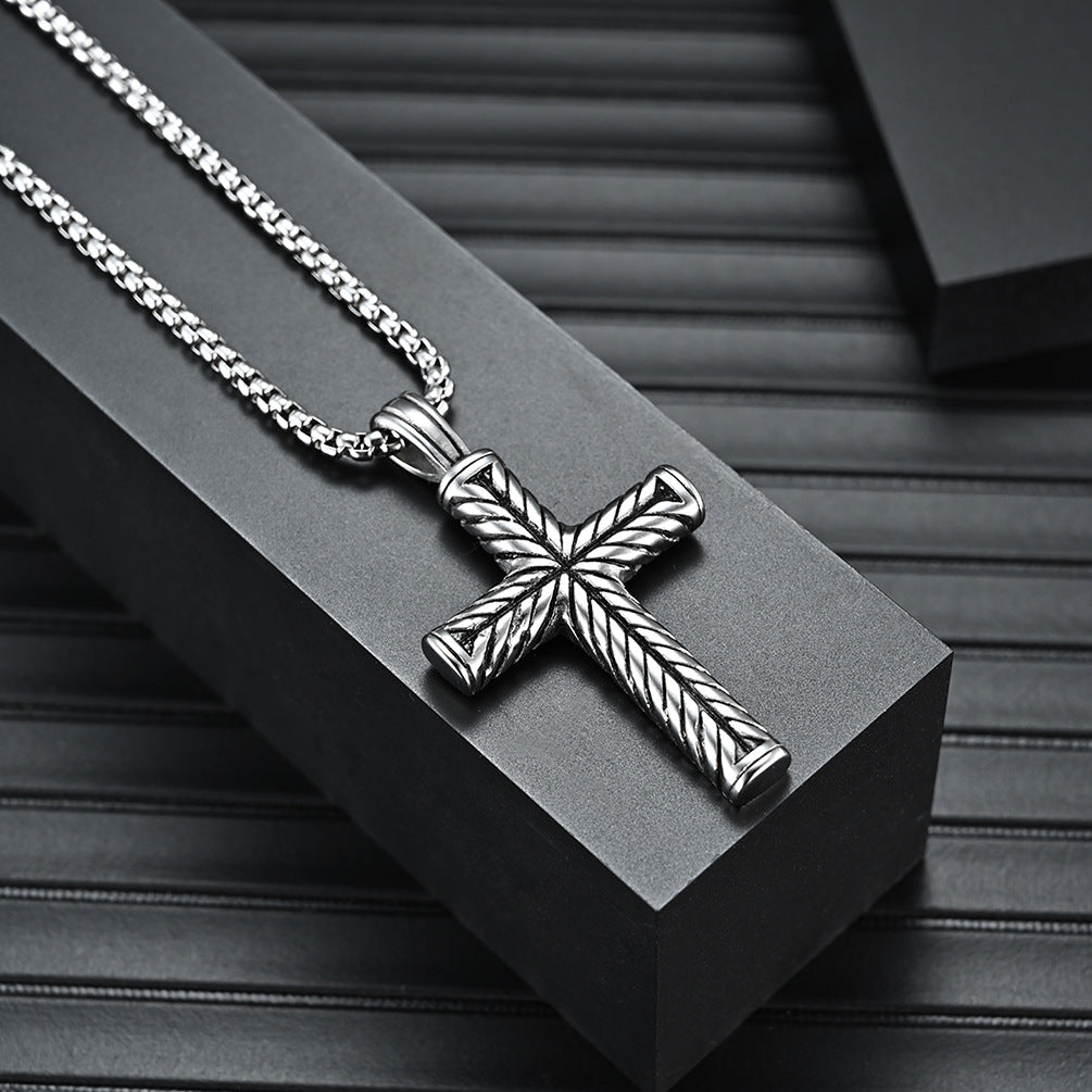 ✝️ Collier Homme Croix Moulée – Acier Inoxydable