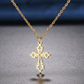 ✝️ Collier Femme Croix Gothique – Acier Inoxydable Rétro