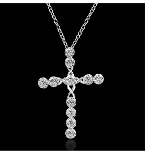✝️ Collier Croix Femme – Plaqué Argent 925